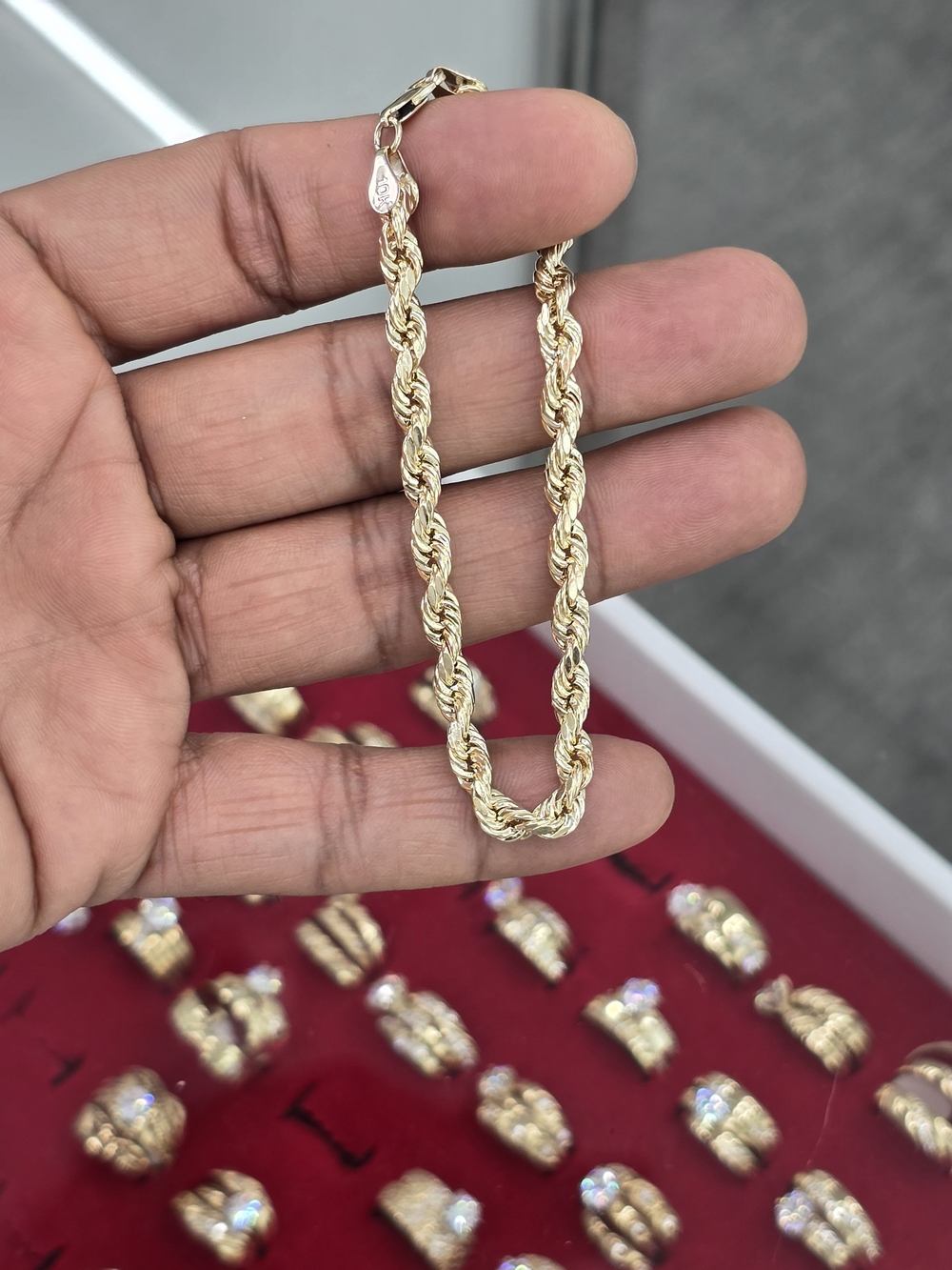 10k Real Gold Rope Chain 5mm 8 Inches - Picture 9 of 9